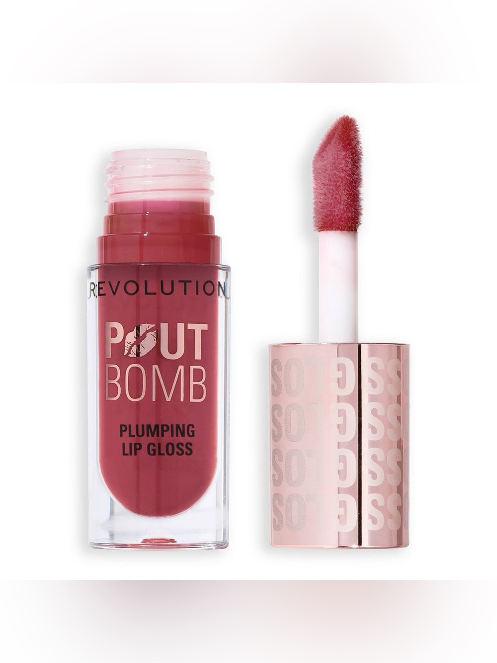 Makeup Revolution Pout Bomb Plumping Lip Gloss — Wild Mauve Pink NEW